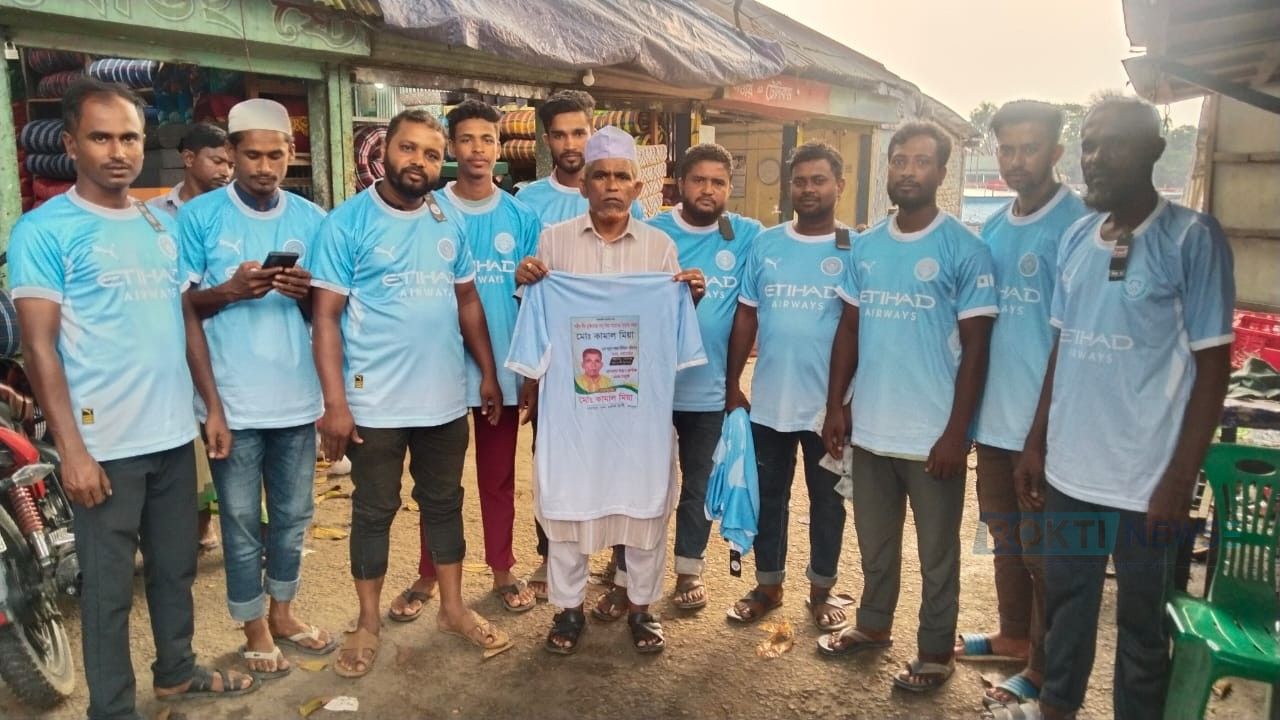 সাচনাবাজারে মেম্বার প্রার্থী কামাল মিয়ার উদ্যোগে ৫০জন মোটরসাইকেল চালকের মাঝে গেঞ্জি বিতরণ